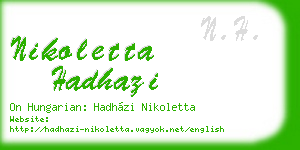 nikoletta hadhazi business card